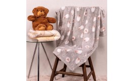  Cobertor Bebê Microfibra 90x100cm  - Ovelha Cinza