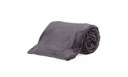  Cobertor Solteiro 1,60x2,20m Canelado - Cinza Chumbo