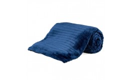 Cobertor Solteiro 1,60X2,20M Canelado - Marinho